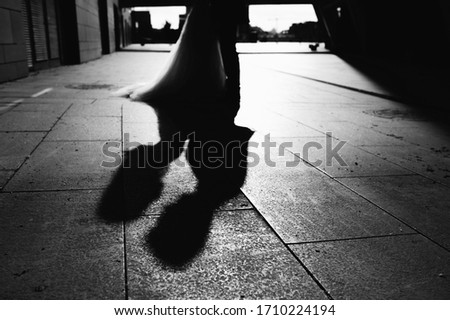black and white silhouette of the bride and groom
