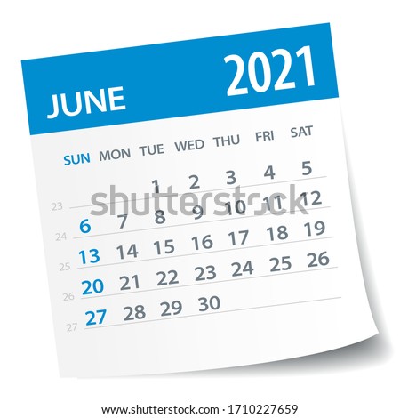 June 2021 Calendar Leaf - Illustration. Vector graphic page Royalty-Free Stock Photo #1710227659