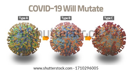 Covid-19 coronavirus, virus cell illness that causes acute respiratory infections and the common cold microscopic virus corona virus disease medical 3d background render illustration, Microscopic view Royalty-Free Stock Photo #1710296005