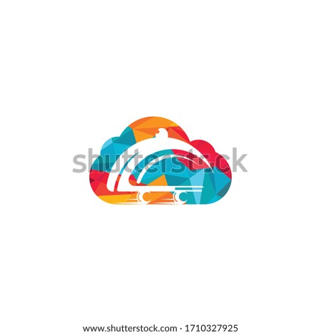 Cloud Food delivery logo design. Fast delivery service sign. Online food delivery service.