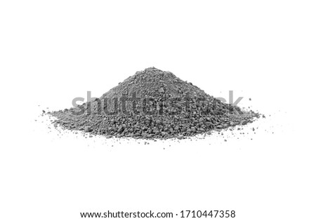 Pile of concrete sand mix isolated on white.  Grady cement powder isolated on white. Royalty-Free Stock Photo #1710447358