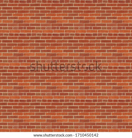 Red, orange color brick wall texture background, tileable pattern