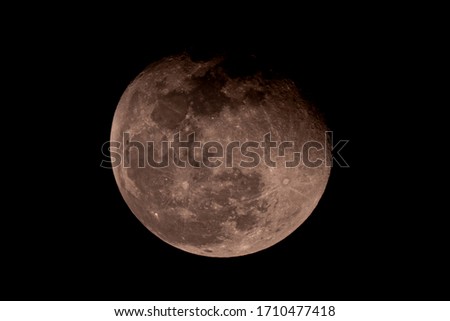 Blurred full moon on night sky background