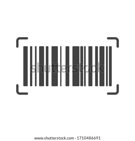Barcode Icon. Almost black barcode for scanning to check product prices Isolated on white background.