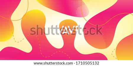 Pink Yellow Fluid Vector Banner. Organic Waves Dynamic Elements. Fluid Dynamic Illustration. Digital Liquid Landing Page. Glitch Minimal Abstract Cover Layout. Technology Geometric Web Template.