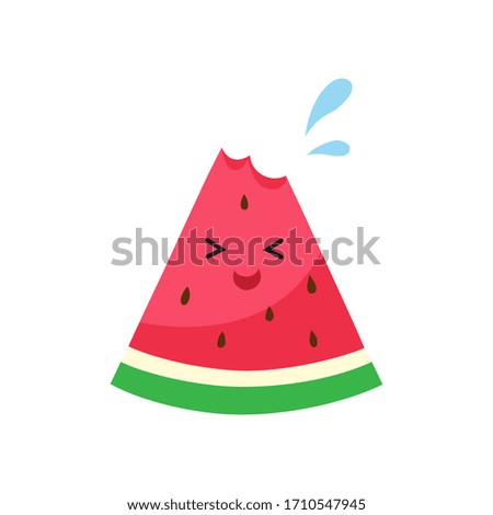 Cute watermelon character isolated on white background
