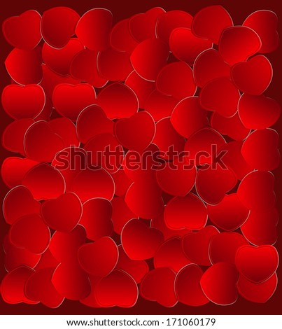 Valentine's Day, abstract background with red hearts