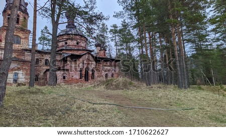 old and ruined church building made of red brick