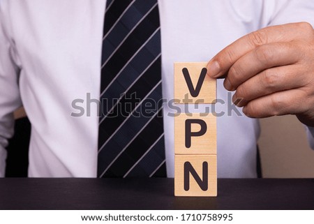 Business Acronym VPN as Virtual Private Network. Conceptual image