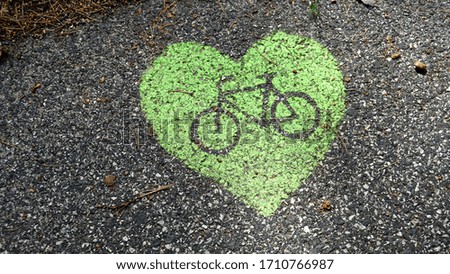                   Bike Heart in a bike path              Royalty-Free Stock Photo #1710766987