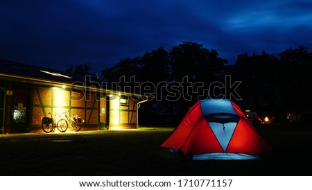night shot in a camping Royalty-Free Stock Photo #1710771157