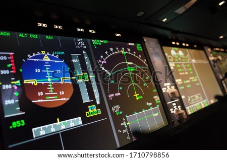 In the cruise at FL361, The modern world of Aviation Royalty-Free Stock Photo #1710798856