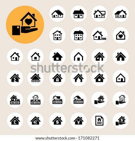 Houses icons set. Real estate. Illustration EPS10