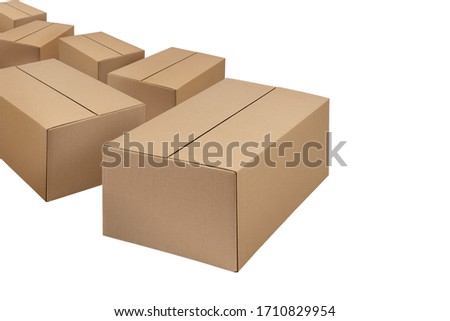 cartoon box isolated on white box for parcels and crossings. moving box.