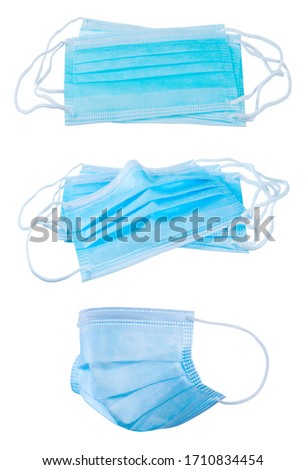 Medical mask isolated on white background, Corona protection ,pollution, virus, flu and Health care and surgical concept. Royalty-Free Stock Photo #1710834454