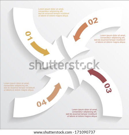 paper arrows infographic template, vector eps 10 illustration