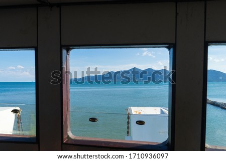 View from the window cruise ferry ship