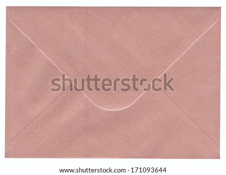pink envelope on white background 