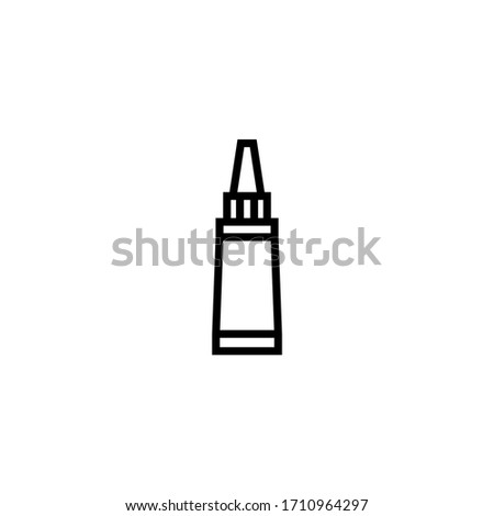 Glue vector icon in linear, outline icon isolated on white background