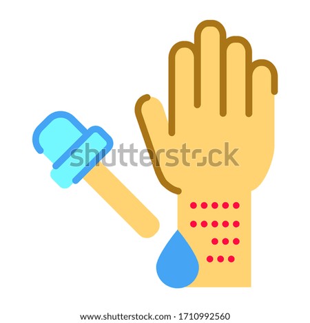 Allergy tested line color icon. Allergic reaction concept. Medical analysis. Sign for web page, mobile app, button, logo. Vector isolated element.