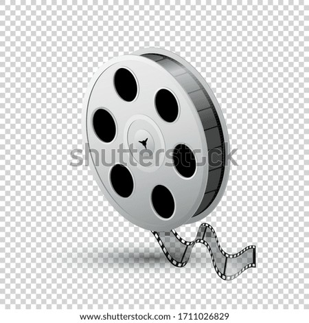 Reel of film, tape, bobina, realistic vector isolated on light background.