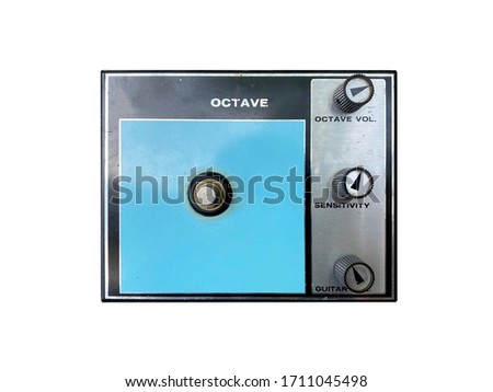 Isolated vintage octave stomp box effect on white background with work path. Royalty-Free Stock Photo #1711045498