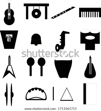 illutration icon pack musical instrument isolated white background