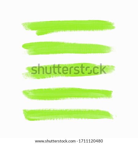 Acrylic art brush painted textured stripes set isolated vector background. Watercolor summer stroke set.