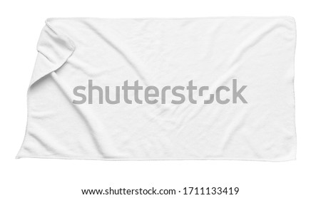 White beach towel isolated white background Royalty-Free Stock Photo #1711133419