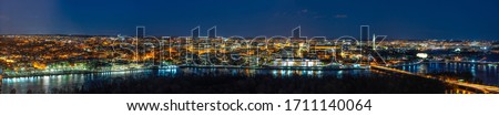 Panorama Top view scene of Washington DC down town which can see United states Capitol, washington monument, lincoln memorial and thomas jefferson memorial, history and culture for travel concept