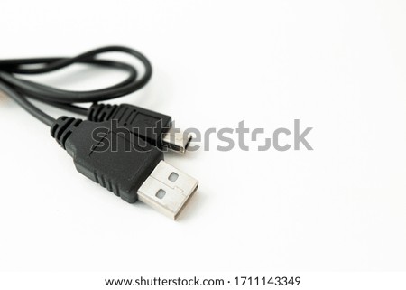 usb cord on a white background