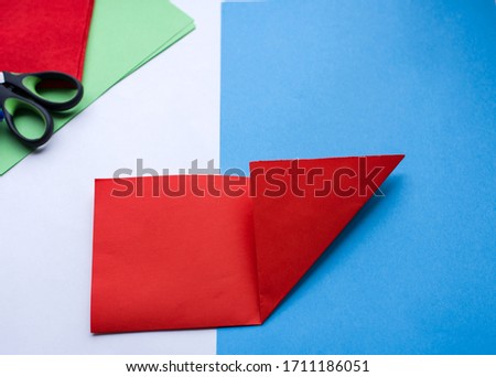 Victory Day's card. do it yourself. Step by step instructions. Paper red star. Steps 3-12.