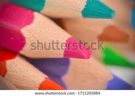 Extreme macro of colored pencils