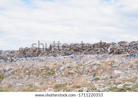 Mountain garbage, large garbage pile, degraded garbage. Pile of stink and toxic residue. These garbage come from urban areas, industrial areas. Consumer society Cause massive waste. Can not get rid of
