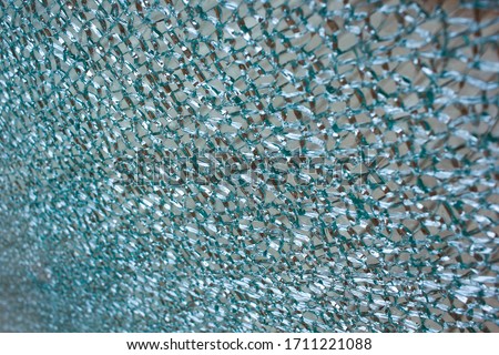 Blue glass is broken into appearance as a background
