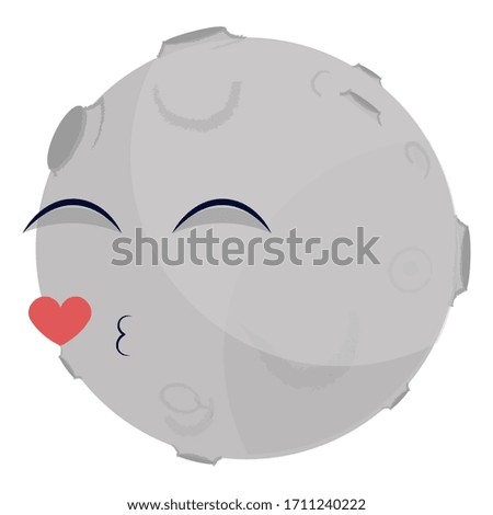 Isolated moon cartoon over a white background - Vector illustration