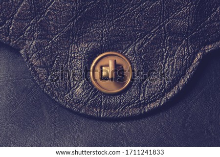 Metal retro clasp on leather bag