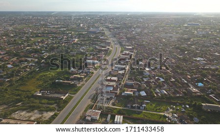 Aerial views or Trinidad in Bolivia