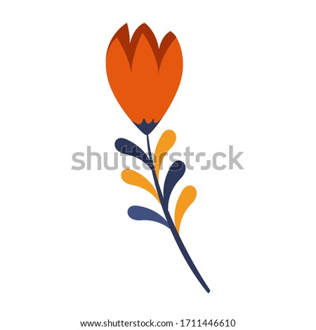 Isolated tulip flower over a white background - Vector