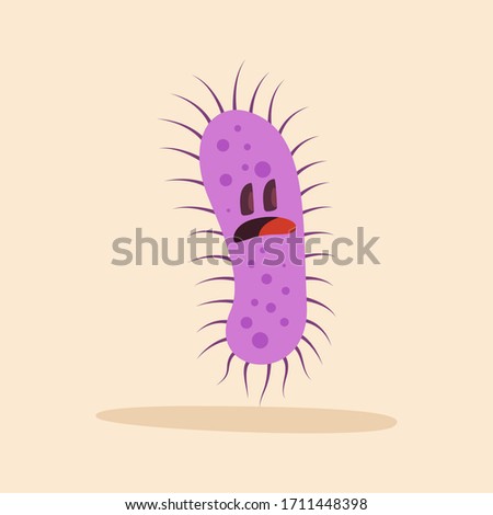Fearful virus cartoon over a colored background - Vector
