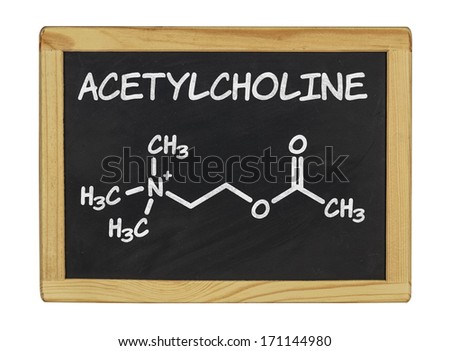 chemical formula of acetylcholine on a blackboard