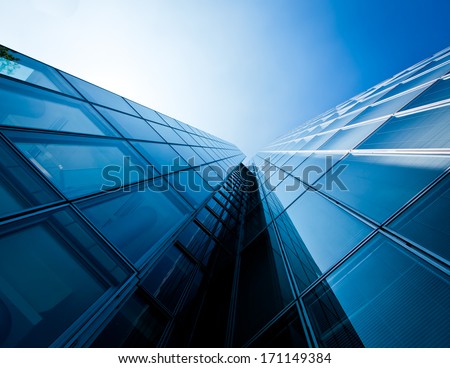 office buildings. modern glass silhouettes of skyscrapers Royalty-Free Stock Photo #171149384