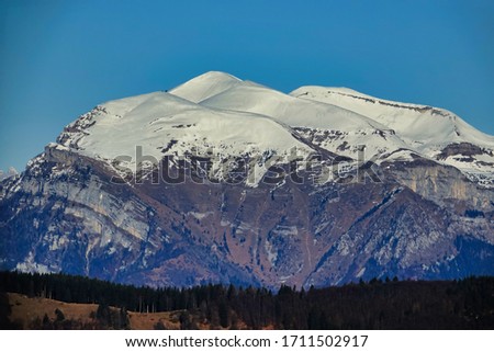 mountains in winter, photo as a background , in the italian european dolomiti alps mountains in vicenza north italy, europe