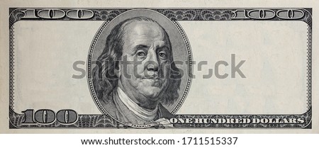 U.S. 100 dollar border with empty middle area Royalty-Free Stock Photo #1711515337