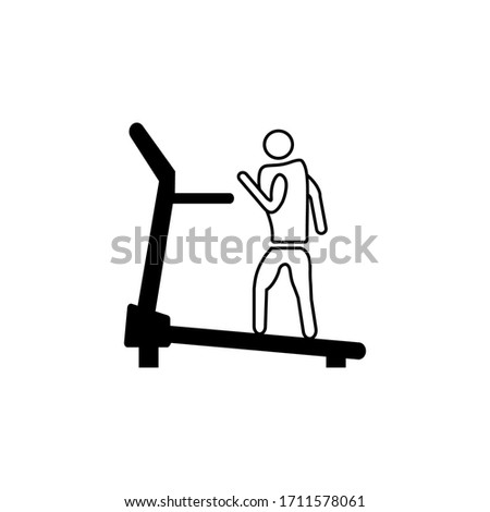 running gym machine icon. gym vector icon illustration isolated with white background. 