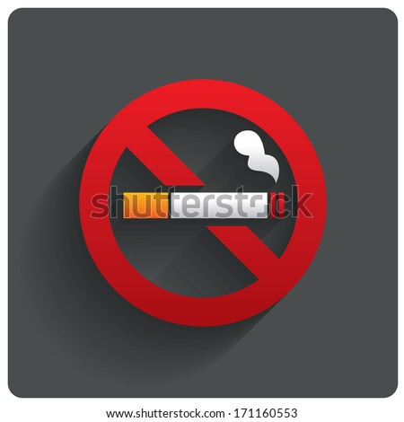 No smoking sign. No smoke icon. Stop smoking symbol. Vector illustration. Filter-tipped cigarette. Icon for public places.