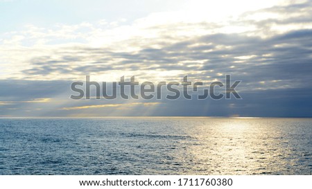 Sunset over the atlantic ocen in Canary Islands, Spain Royalty-Free Stock Photo #1711760380