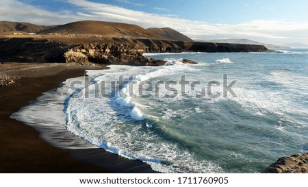 Black Beach in Canary Islands, Spain Royalty-Free Stock Photo #1711760905