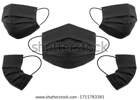 Doctor mask and corona virus protection isolated on a white background, 5 angles medical mask, With clipping path Royalty-Free Stock Photo #1711783381