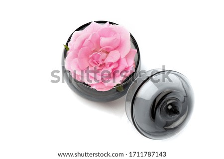 Fresh Damask rose on a white background.